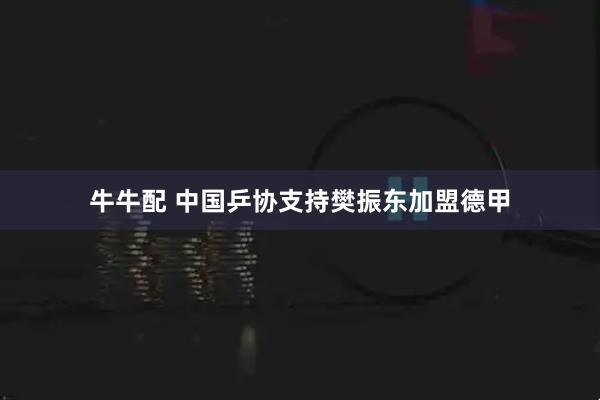 牛牛配 中国乒协支持樊振东加盟德甲