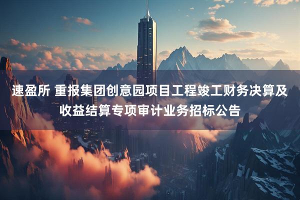 速盈所 重报集团创意园项目工程竣工财务决算及收益结算专项审计业务招标公告