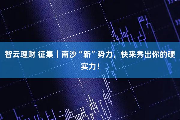 智云理财 征集｜南沙“新”势力，快来秀出你的硬实力！